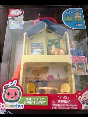Cocomelon Pop N' Play House Playset - Yellow & Blue